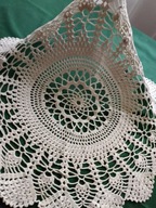 Szydełkowa beżowy kordonek vintage 65 cm