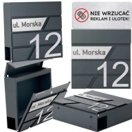Duża Skrzynka Na Listy Z Numerem Domu Antracyt Wyżłobiony Numer Domu