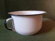 Polski metalowy emaliowany nocnik dziecięcy z czasów PRL-u