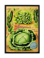 SAŁATA, KAPUSTA, GROSZEK, STARA REKLAMA, REPRINT VINTAGE do wystroju kuchni