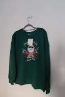 Zielona świąteczna bluza z Mikołajem Boże Narodzenie Święta L