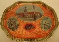 Zamek Królewski w Warszawie, taca metalowa PRL, taca litografowana prl