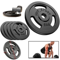 CIĘŻARY NA GRYF DO SZTANGI OBCIĄŻENIA ŻELIWNE HOP-SPORT ZESTAW 4X5 KG