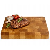DUŻA DESKA DO KROJENIA SZTORCOWA DREWNIANA KUCHENNA DĘBOWA 40X30X4CM TRWAŁA