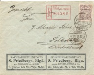 ŁOTWA LATVIJA -koperta firmowa- obieg 1925 rok RYGA erka