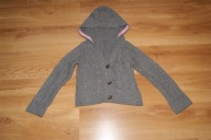 H&M Sweter szary krótki z kaptutem 8-10 lat 134/140