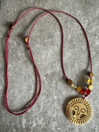 Naszyjnik regulowany handmade Złote Słońce Agat Hematyt