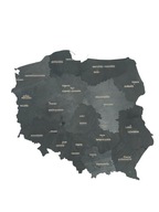 Mapa Polski 75cm grawer województw i miast wojewódzkich, wybór kolorów