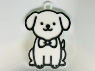 BRELOK PRZYWIESZKA DRUK 3D BRELOK ZAWIESZKA DO KLUCZY Dog Wearing a Bow Tie