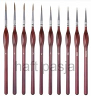 PĘDZLE 10 SZT DO MALOWANIA PO NUMERACH CIENKIE DO PRAC PRECYZYJNYCH