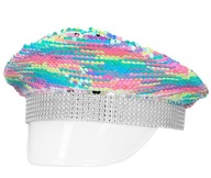 Kolorowa Czapka z Cekinami / Kostium Strój Karnawałowy / Dla Dorosłych