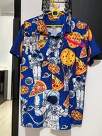 Y Koszula imprezowa niebieska kolorowe obrazki z kosmicznych podróży M