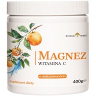 MAGNEZ w proszku Pomarańczowy WITAMINA C stres zmęczenie cytrynian 400g