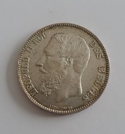 5 franków, 1872, Bruksela, Belgia, Leopold II
