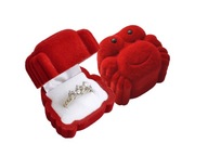 Pudełko czerwony krab na pierścionek lub kolczyki NOWE