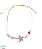 Bra0081 Bransoletka dziecięca ręcznie tkana rozgwiazda wielokolorowa