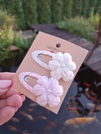 Spinki spineczki do włosów szydełkowe kwiatki handmade 2 szt.