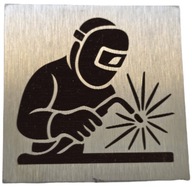 Tabliczka z Twoim logo stal nierdzewna gr 0.6mm 30x30mm grawer czarny 20szt