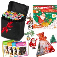 PACZKA NA MIKOŁAJA MIKOŁAJKI PREZENT CHOINKĘ NAKLEJKI Markery 80 XXXL