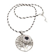 Ażurowy wisiorek z wymiennym klipsem, drzewo i kot