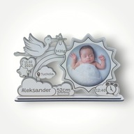 METRYCZKA RAMKA NA ZDJĘCIE PREZENT CHRZEST ROCZEK UPOMINEK PAMIĄTKA GRAWER