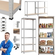 REGAŁ MAGAZYNOWY METALOWY 180x75x30 WCISKANY 875 KG DO GARAŻU PIWNICY WĄSKI