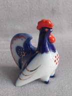 PORCELANOWA SOLNICZKA KOGUT KOGUTEK FIGURKA ŁOMONOSOW ZSRR ŁADNE ZDOBIENIE