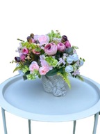 stroik kompozycja na grób dziecka aniołek donica ceramiczna wiązanka