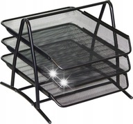 METALOWY ORGANIZER BIUROWY NA BIURKO 3 szuflady siatkowy TRES