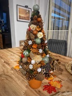 Choinka z szyszek naturalna, ręcznie robiona dekoracja świąteczna +gratis