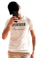 KOSZULKA Z NADRUKIEM „PLANY NA DZIŚ: 1. NIC 2. POWTÓRZ PUNKT 1” + EBOOK