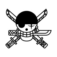 Naklejka One Piece Roronoa Zoro - Czarna