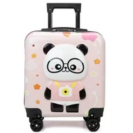 WALIZKA DZIECIĘCA 3D PANDA – RÓŻOWA, BAGAŻ PODRÓŻNY, ZAMEK SZYFROWY PREMIUM