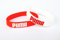 Bransoletka silikonowa zestaw komplet 2 sztuki Puma biała czerwona