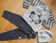 Dres Miś Panda Spodnie i Bluza Bawełna C&A 92