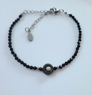 Bransoletka Kamień Naturalny Czarny Spinel oraz Hematyt 6mm