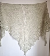 CHUSTA SZARA MGIEŁKA MOHER RĘKODZIEŁO DUŻA