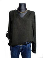 Czarna klasyczna bluzka długi rękaw i 3/4 r. XL