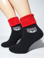 Skarpety skarpetki ciepłe zimowe kolorowe misiek miś niedźwiadek bawełna