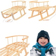 DREWNIANE SANKI TRADYCYJNE KLASYCZNE Z OPARCIEM DLA DZIECI PRODUKT POLSKI