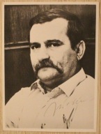 LECH WAŁĘSA - ZDJĘCIE, FOTOGRAFIA, KARTKA Z AUTOGRAFEM, PODPISEM