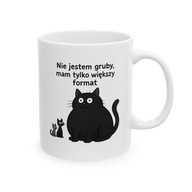 KUBEK DO PRACY NA KAWĘ KOT KAWA GRUBY CZARNY KOT FORMAT