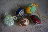 DEKORACJA WISZĄCA WIELKANOC JAJKA 5szt. zawieszki danish design HAND MADE