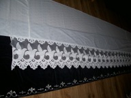 Dekoracja parapetu ambony. Bielizna ołtarzowa.