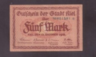 Niemcy - Kilonia - banknot - 5 Marek 1918 rok