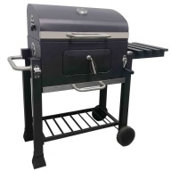 GRILL WĘGLOWY XXL PODWÓJNY RUSZT POKRYWA POPIELNIK TERMOMETR BBQ 1011