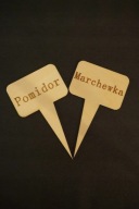 Drewniany znacznik do warzyw z grawerem Marchewka + Pomidor - 8 sztuk