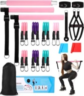 ZESTAW DO PILATESU 17W1 TAŚMY OPOROWE, DRĄŻEK, UCHWYTY TRENING CAŁEGO CIAŁA