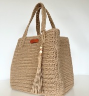 Jute Urban Voyager - torba damska jutowa handmade, styl boho, modny detal