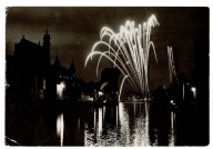 GDAŃSK NOC NAD MOTŁAWĄ ŻURAW OBSERWATORIUM ASTRONOMICZNE SZTUCZNE OGNIE PRL